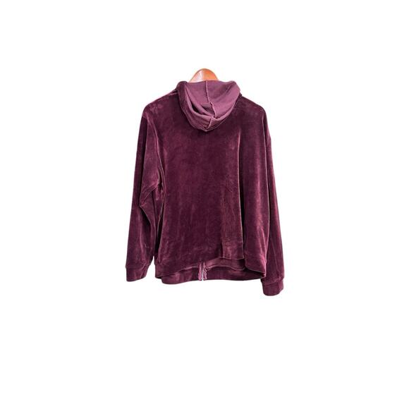 Dolce Vida Velour Burgundy Women 2X Track Hoodie Jacket Full Zip Long Sleeve Y2K - Picture 2 of 7